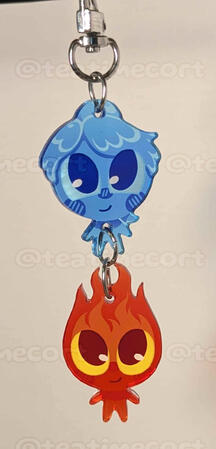 Fireboy & Watergirl Linking Keychain